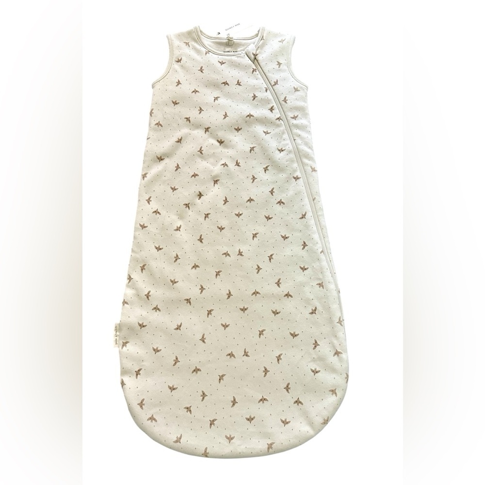 NWTS Quincy Mae Dove Jersey Sleep Sac/Zipper, Size 0-6 months, organic cotton